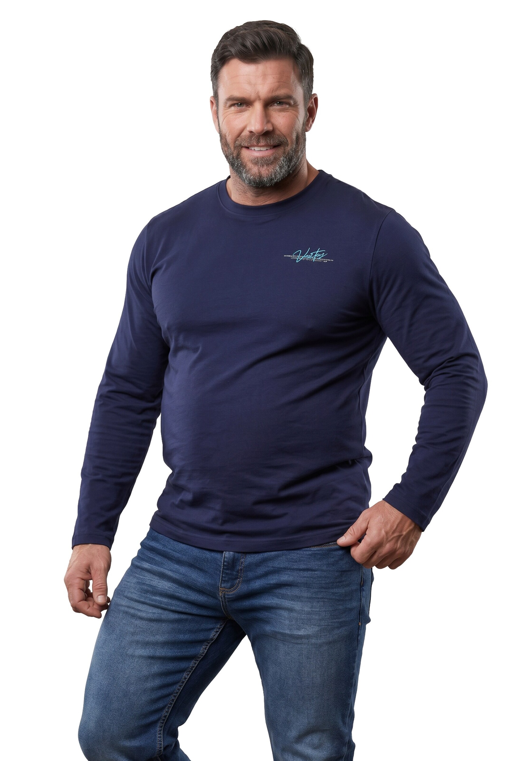 Men Plus Shirt in Blue: front