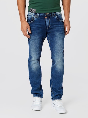 TIMEZONE Slimfit Jeans 'Eduardo' in Blauw: voorkant