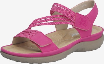 Sandalo con cinturino di Rieker in rosa: frontale