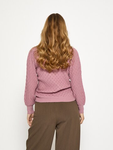 Haut ' PCRosalia Puff Sleeve Knit Pullover ' Peppercorn en rose