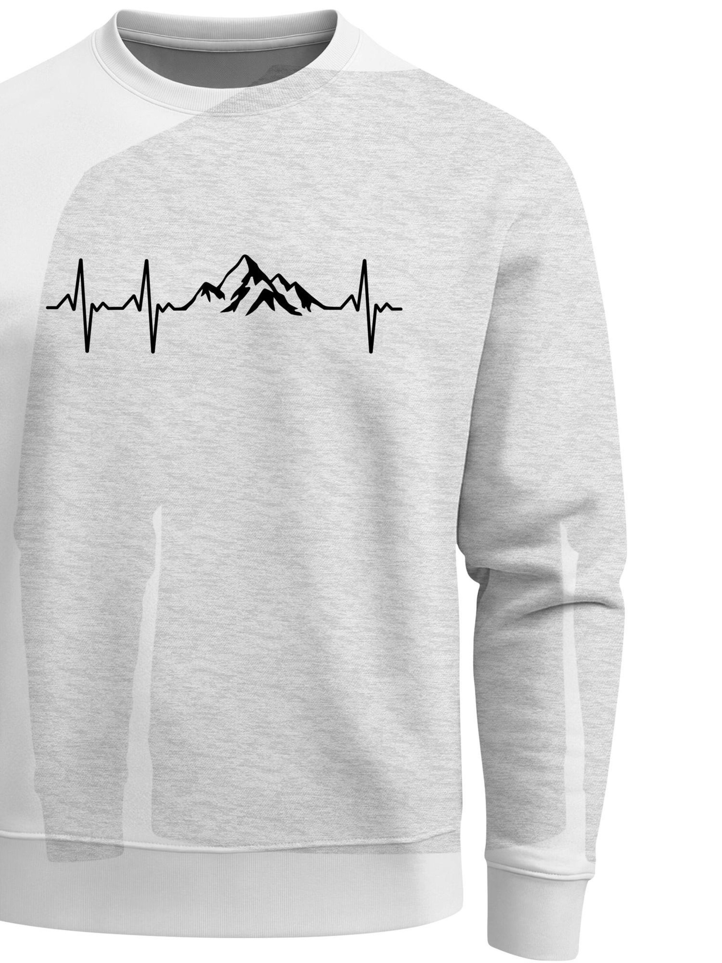 Neverless Sweatshirt 'Berg Herzschlag' in Grey