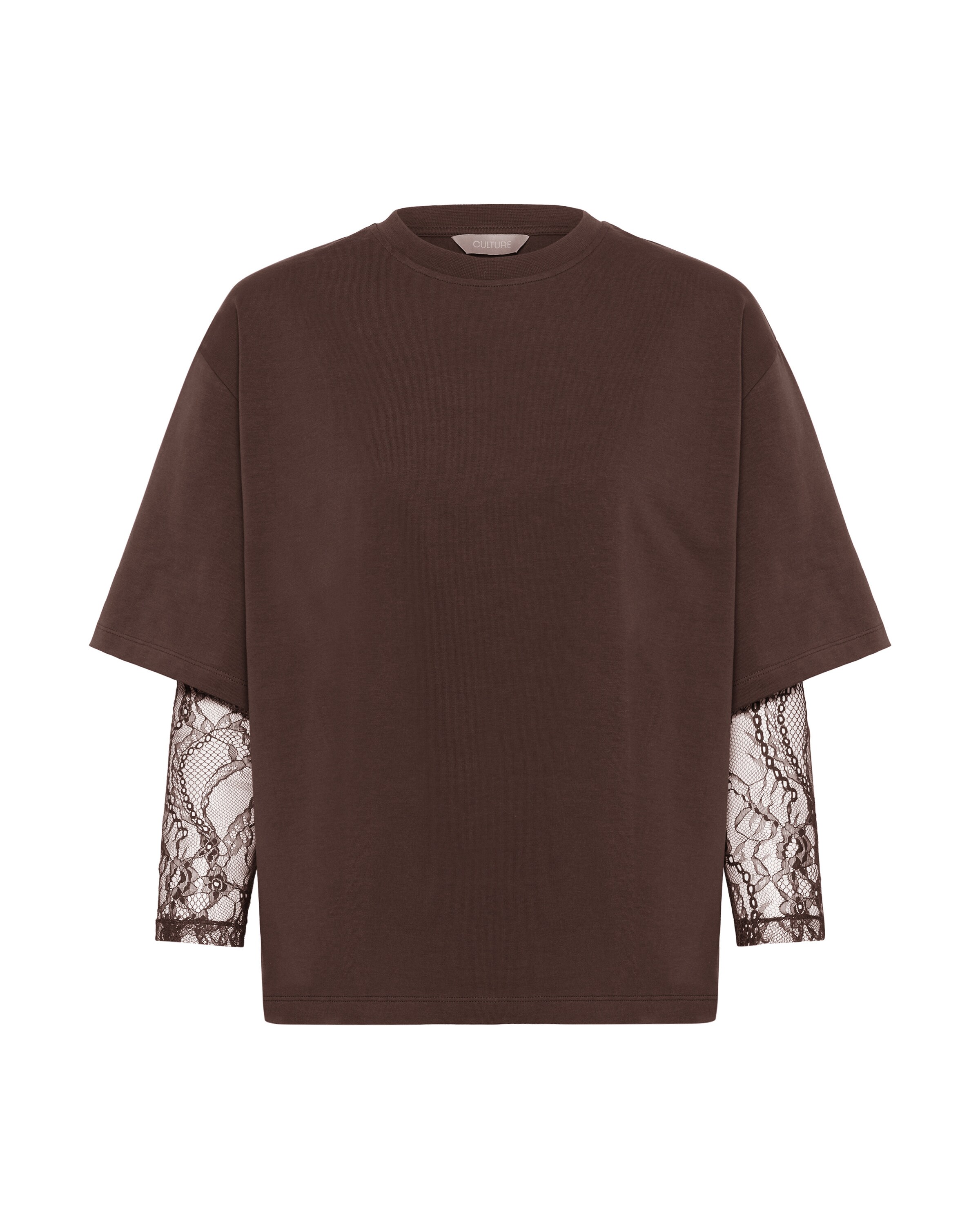 CULTURE - Camisa 'Colum' em castanho: frente