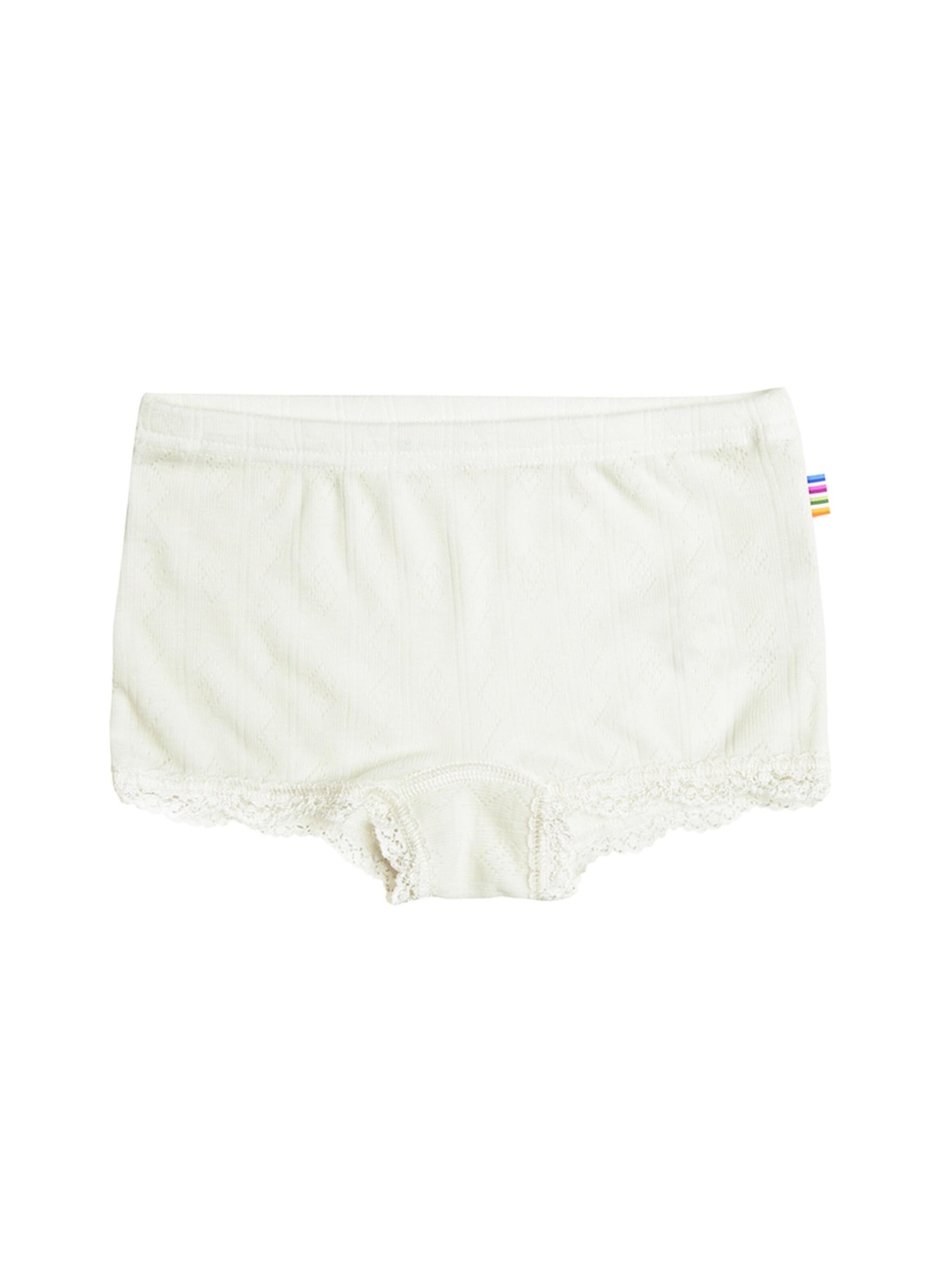 JOHA Underpants 'Unterhose mit Spitze Hipster aus Merinowolle/Seide' in White: front