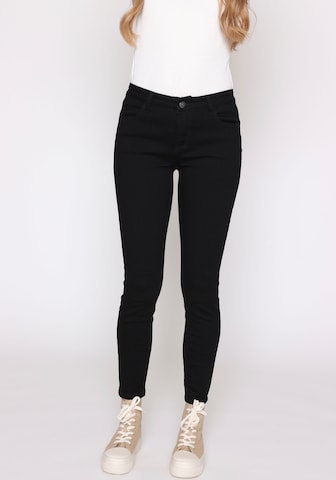 Hailys Slimfit Jeans in Zwart: voorkant