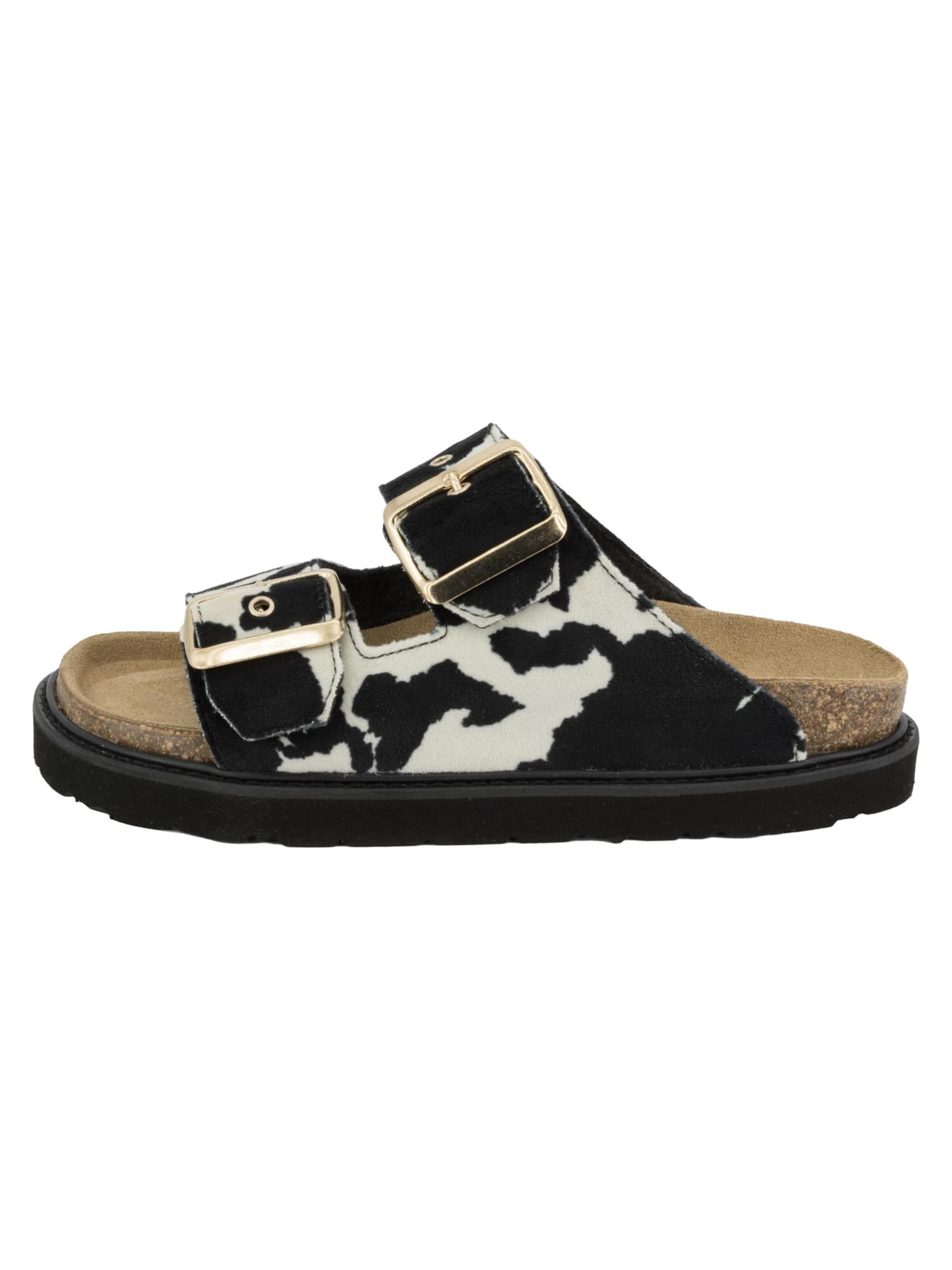 ROHDE Muiltjes 'Tropea' in Zwart: voorkant