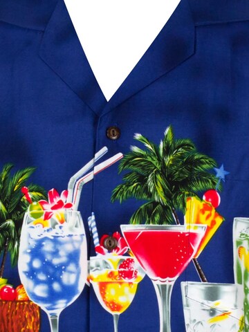 KY's Regular Fit Hemd 'Cocktail Brustdruck'‌‌‌‌‌‌ in Blau