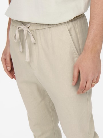 Only & Sons Loose fit Pants 'Linus' in Beige