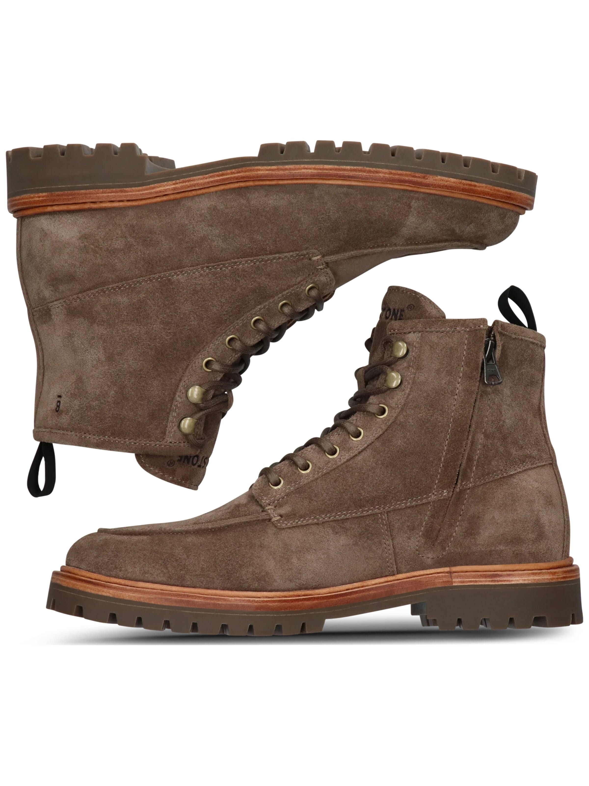 Boots stringati 'GASTOWN BOAZ - ZIPPER' di BLACKSTONE in marrone