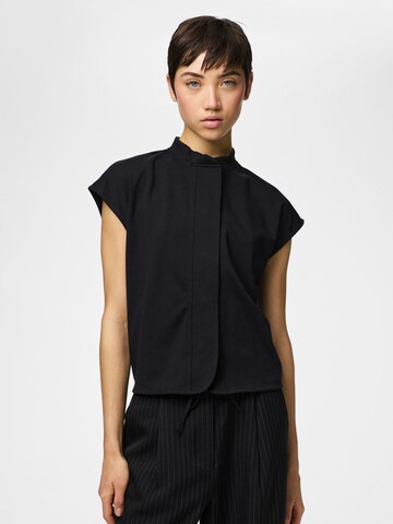 PIECES Shirt 'PCBIA' in Zwart: voorkant