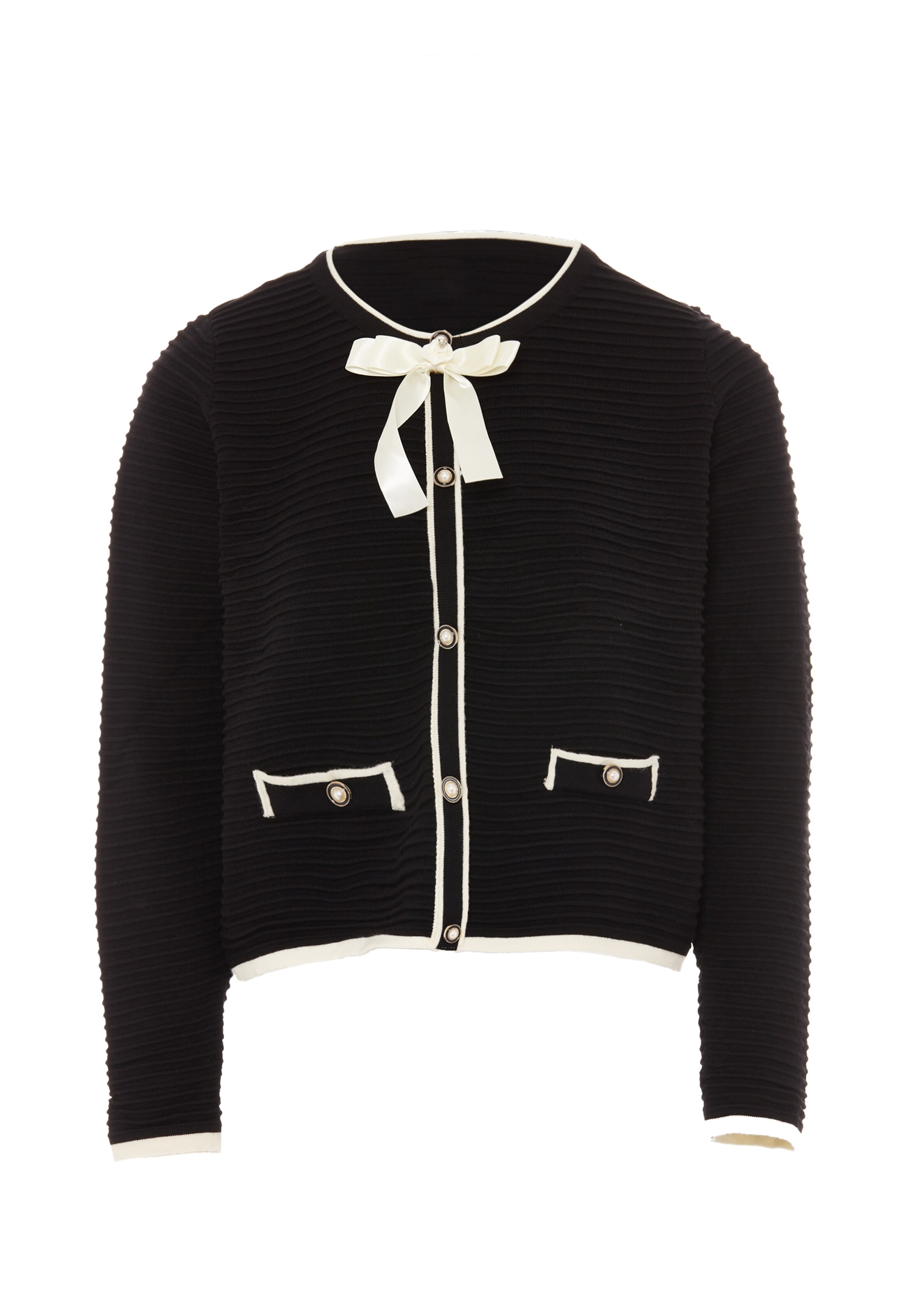 NAEMI Strickjacke in Schwarz: Vorderseite