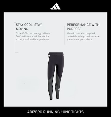 Skinny Pantaloni sportivi 'Adizero' di ADIDAS PERFORMANCE in nero