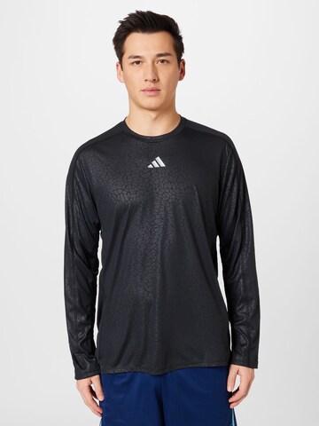 ADIDAS PERFORMANCE Performance Shirt 'Workout Pu Print' in Black: front
