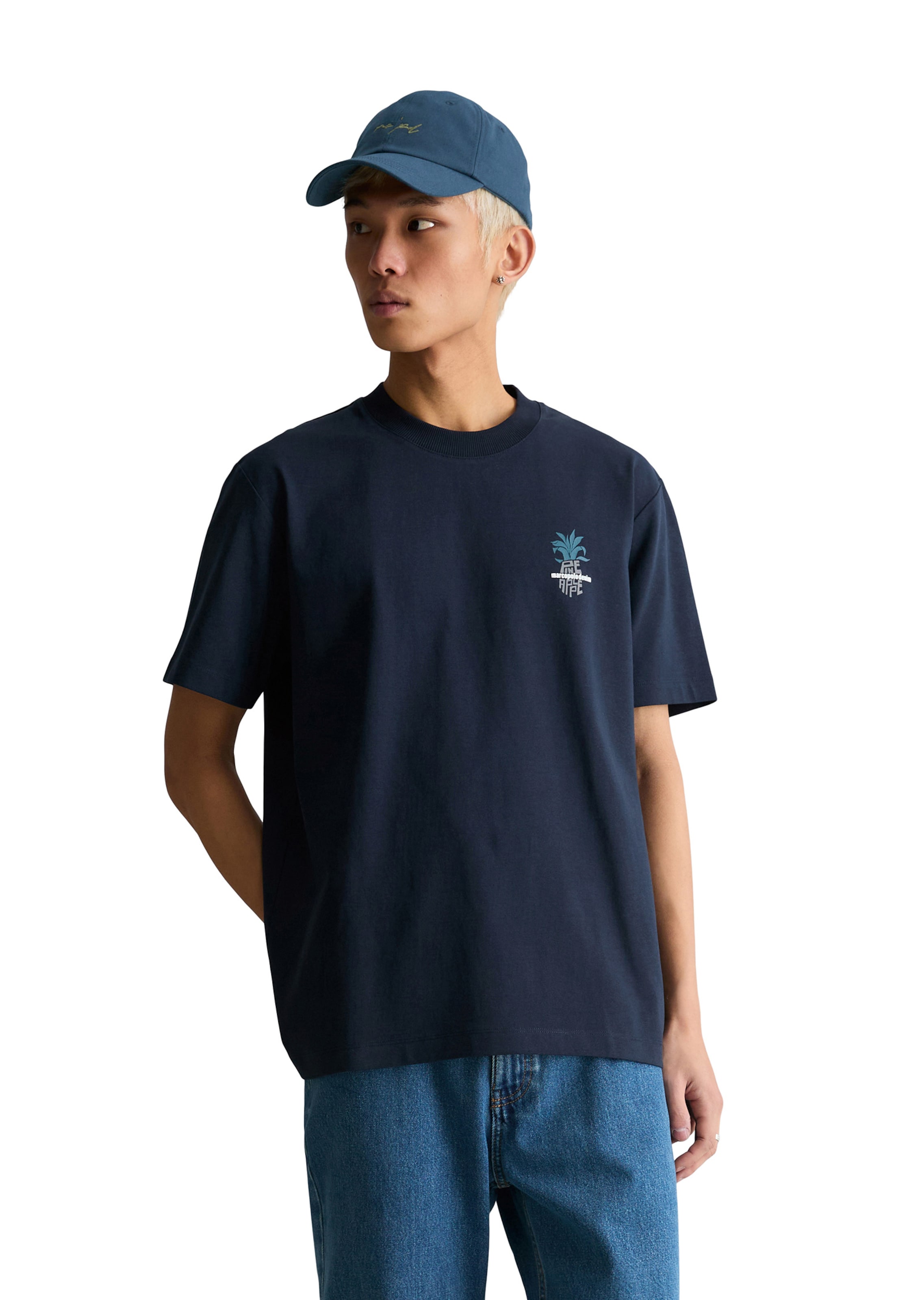 Marc O'Polo DENIM T-Shirt in Blau: Vorderseite