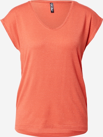 PIECES Тениска 'Billo' в оранжево: отпред