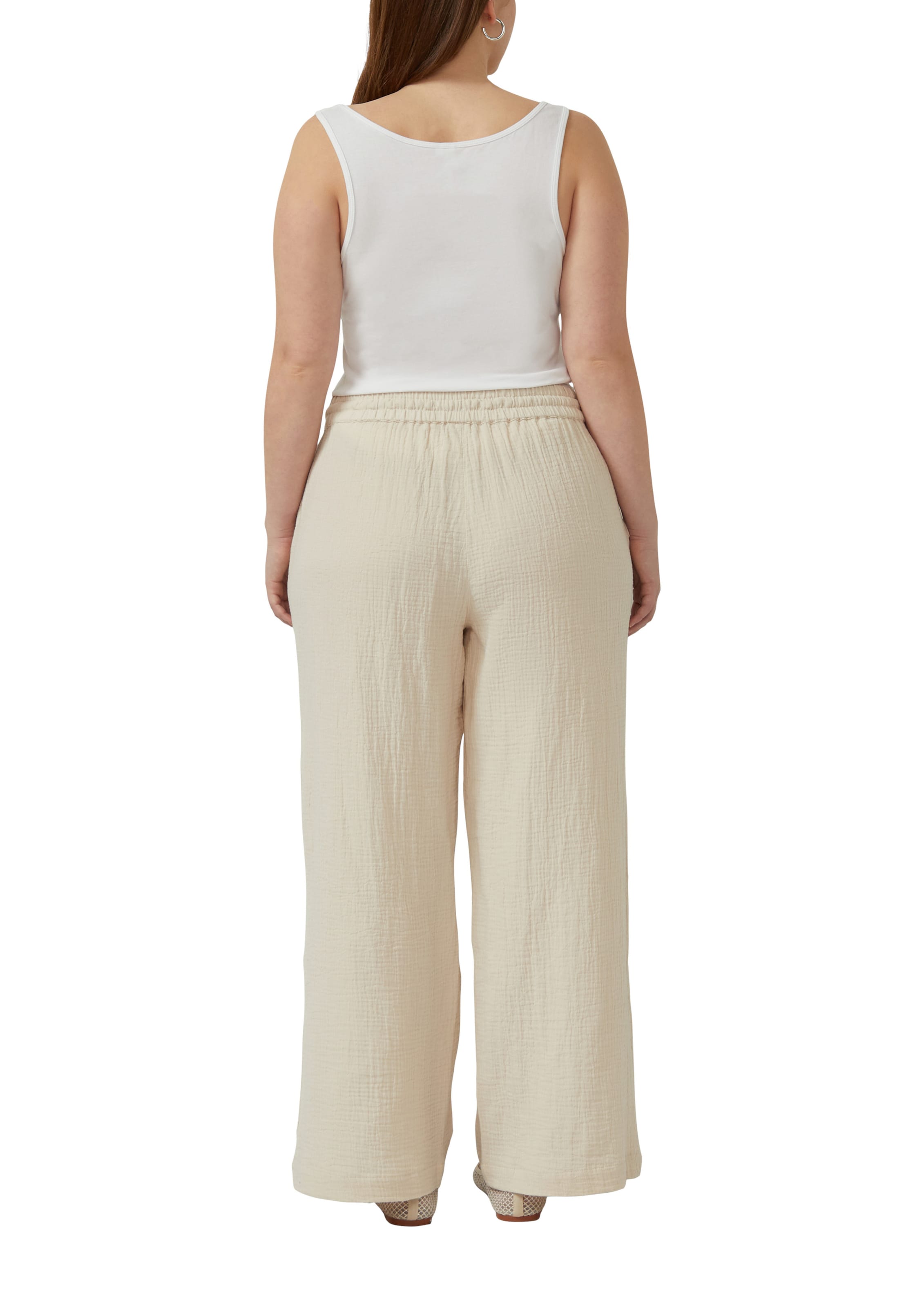 Wide Leg Pantalon QS en beige
