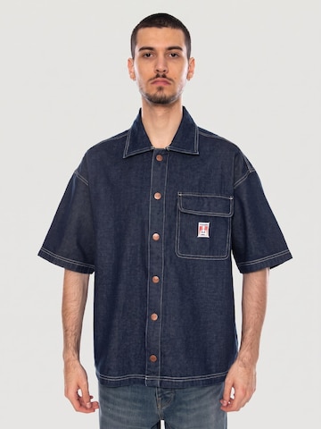WRANGLER Comfort fit Button Up Shirt 'RINSE' in Blue: front