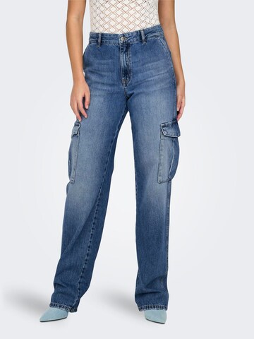 ONLY Regular Cargojeans 'ONLJUNE' in Blauw: voorkant