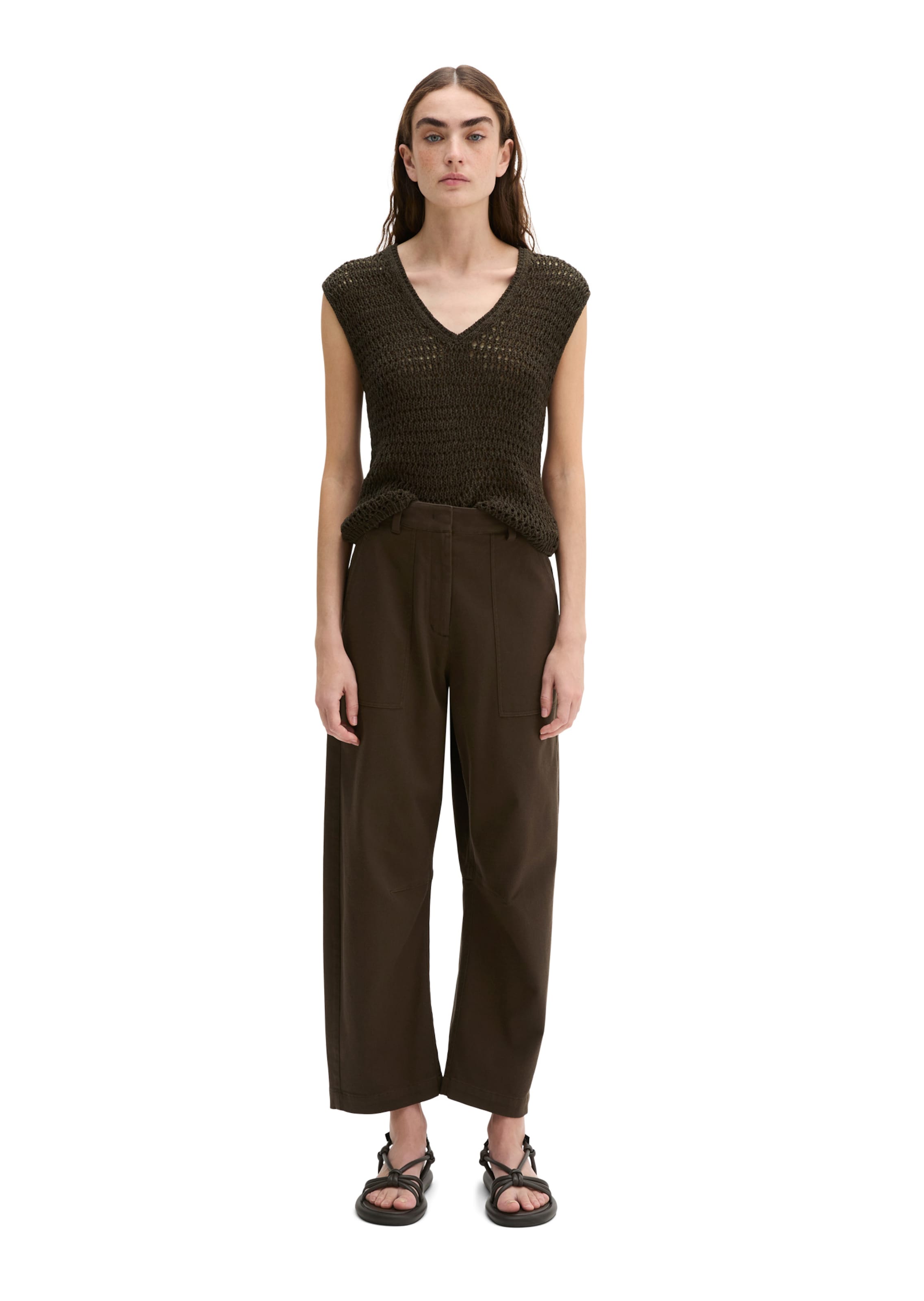 Marc O'Polo Loose fit Trousers in Brown