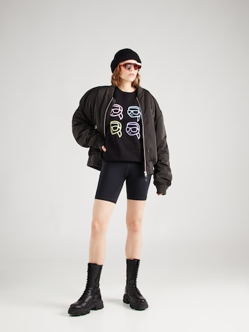 juoda Karl Lagerfeld Megztinis be užsegimo 'Ikonik 2.0'