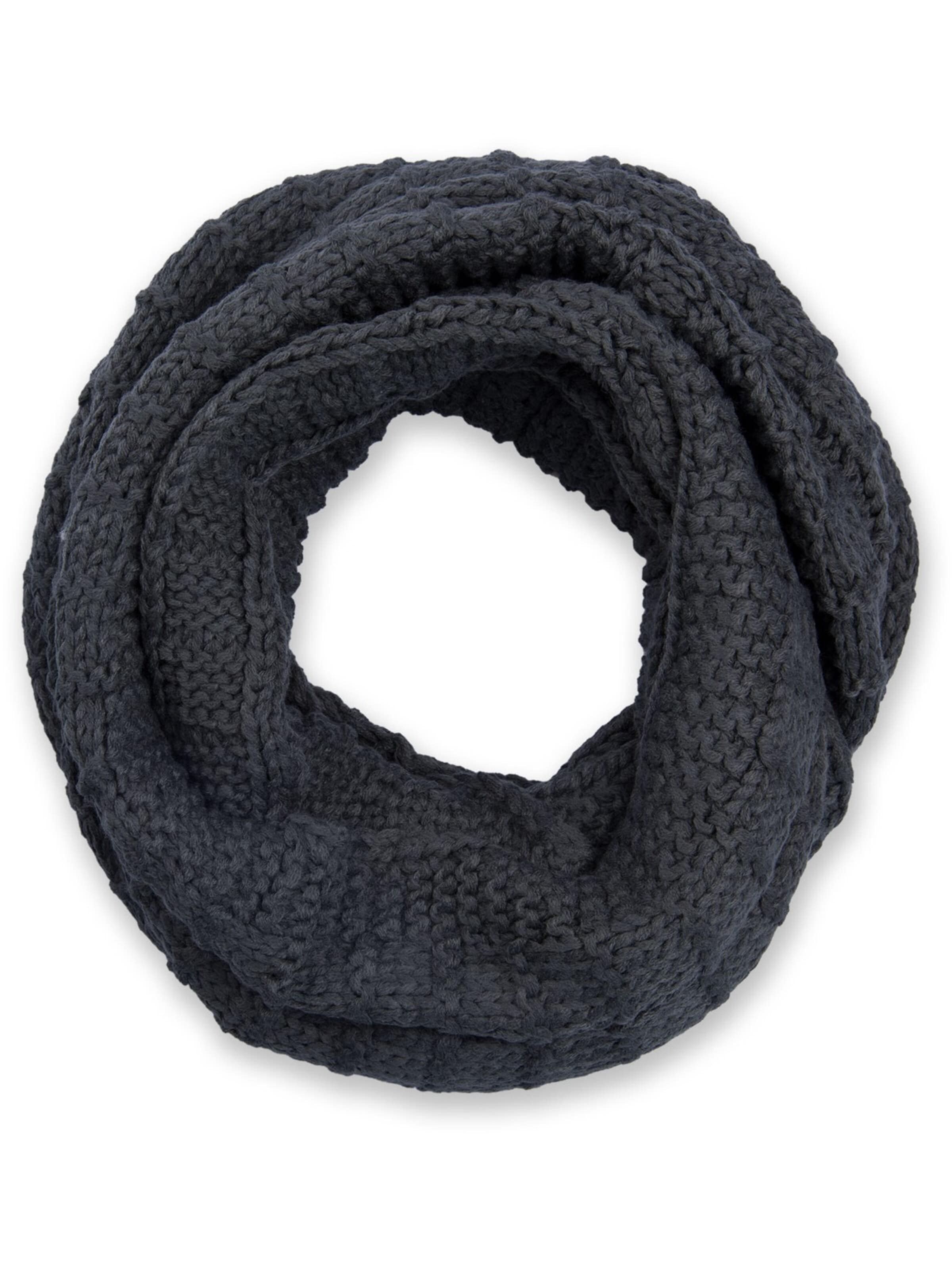 styleBREAKER Loop scarf 'Strick Loop mit Karomuster' in Grey: front