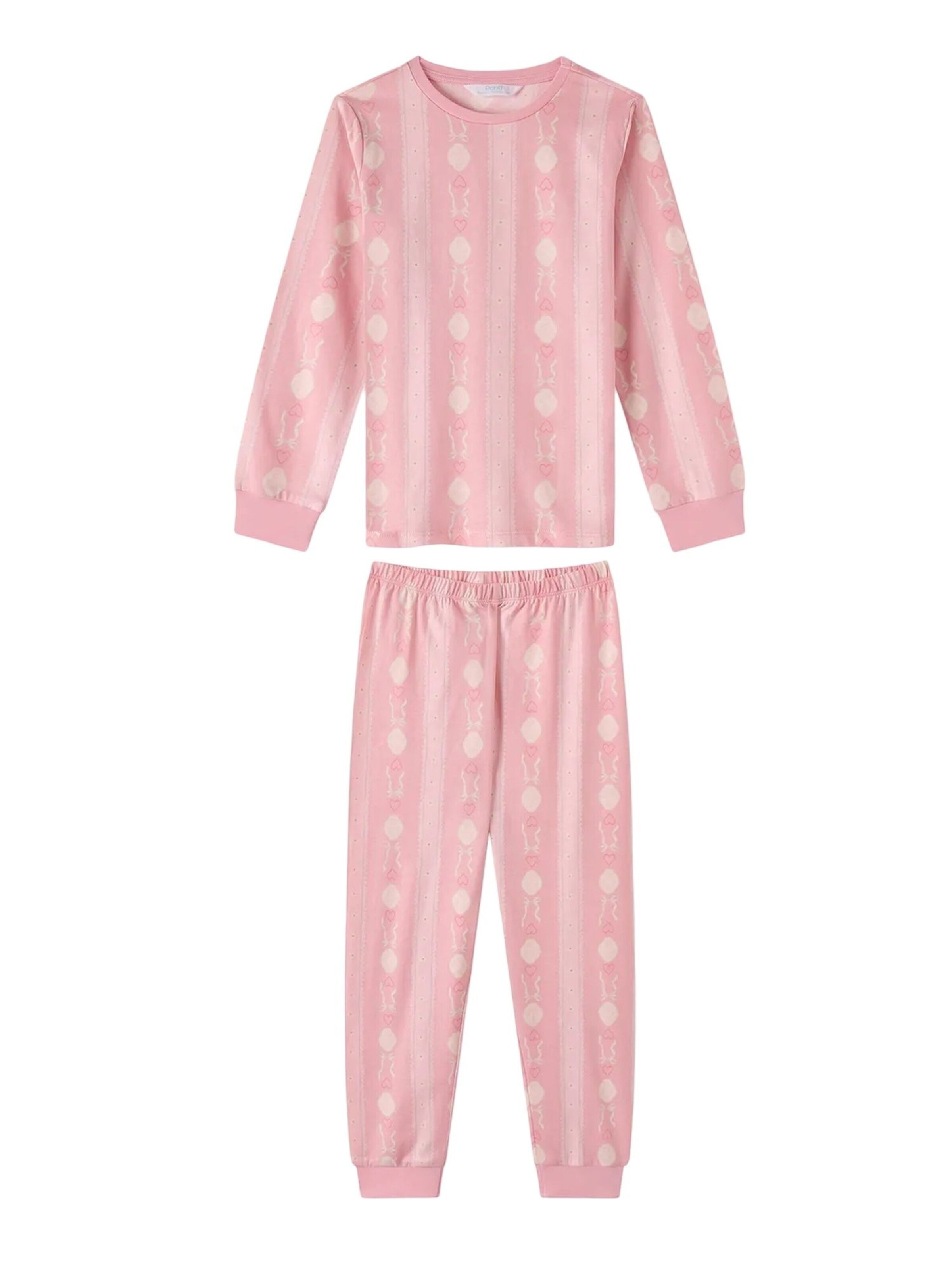 PentiPidžama set 'PENTI Mädchen-Pyjama-Set Whisper Bows aus Baumwolle mit langen Ärmeln' - roza boja