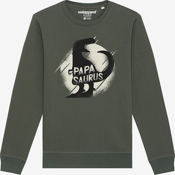 Watapparel Sweatshirt ' Papasaurus ' in Grün: Vorderseite