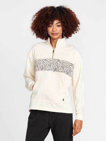 Volcom Athletic Sweatshirt in Beige: front