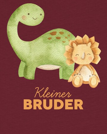 T-Shirt 'Dinosaurier 06 Kleiner Bruder' watabout.kids en rouge