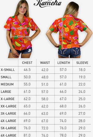 King Kameha Bluse 'Flamingo Melone' in Orange: Vorderseite