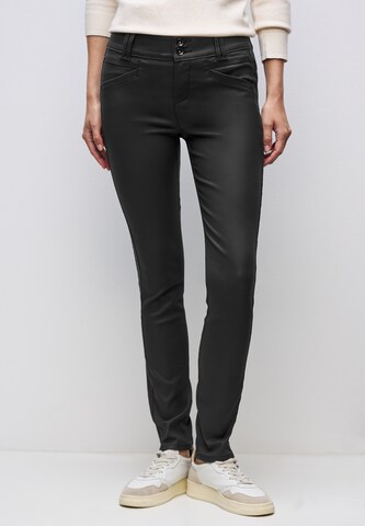 STREET ONE Slim fit Pants in Black: front