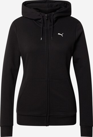 PUMA Sports sweat jacket in Black: front