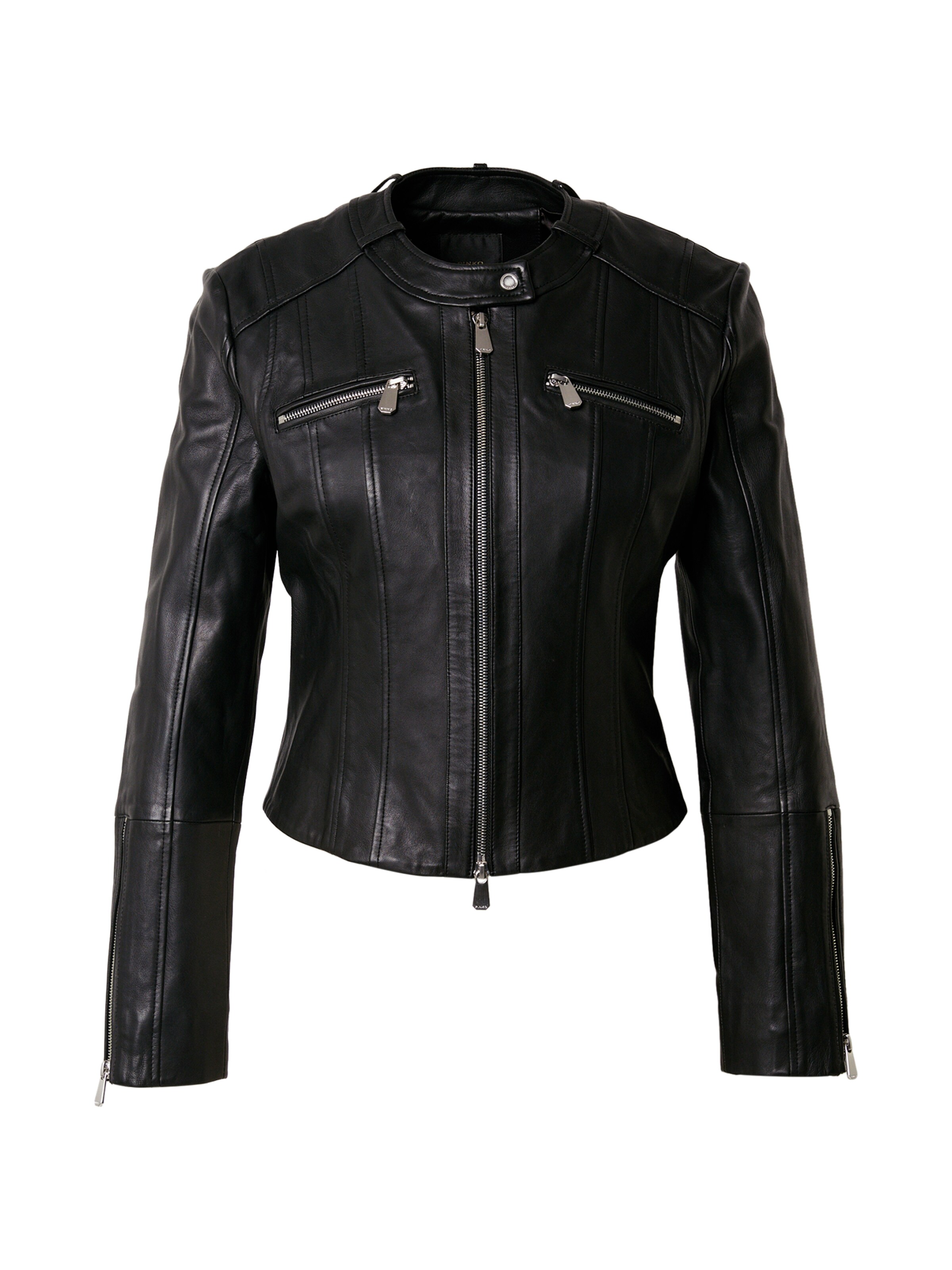 PINKO Φθινοπωρινό και ανοιξιάτικο μπουφάν σε μαύρο: μπροστά