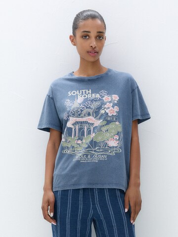 Pull&Bear Shirt in Blauw: voorkant