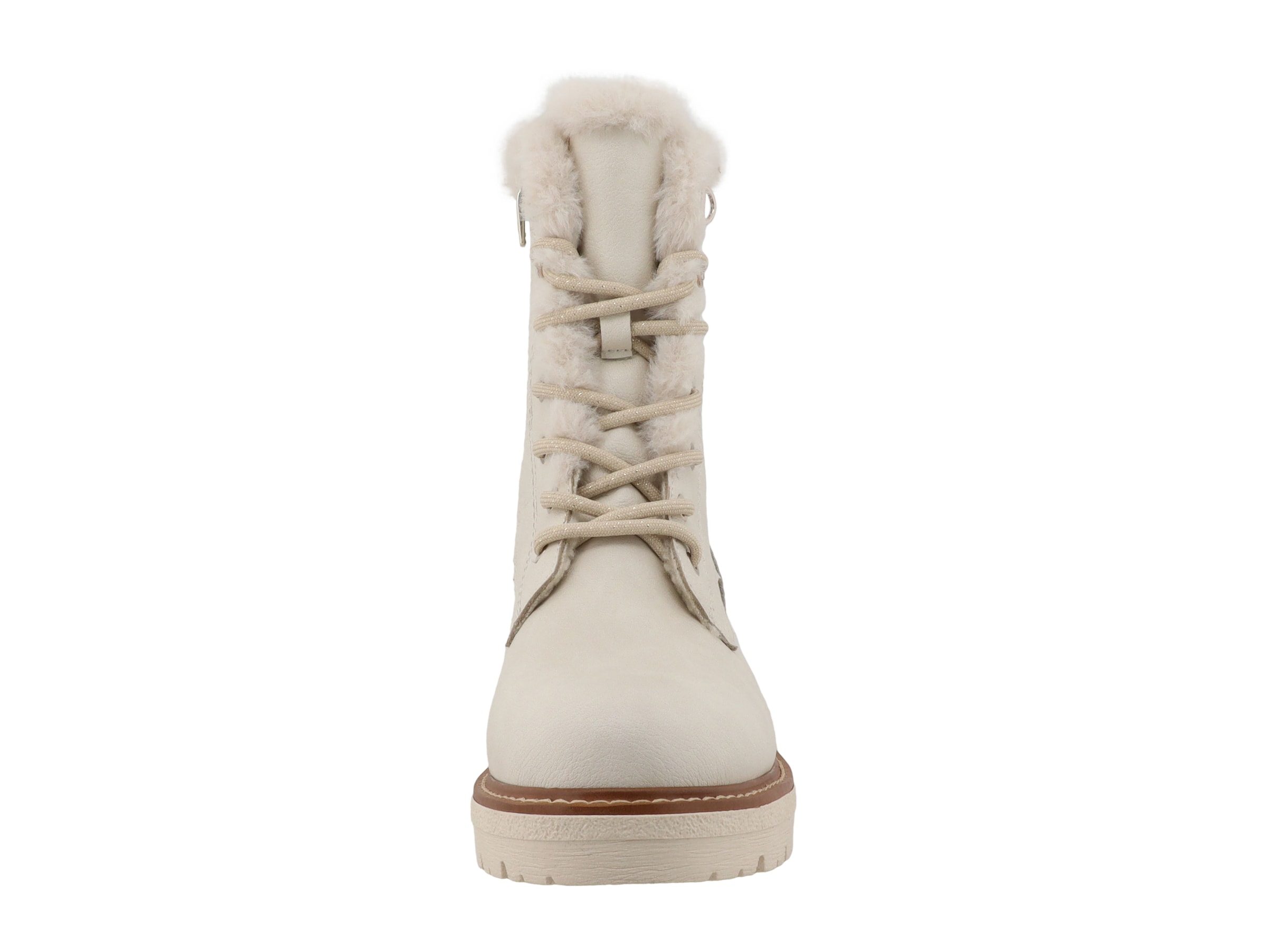 TOM TAILOR Lace-Up Ankle Boots in White