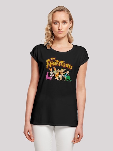 T-shirt 'The Flintstones Group Distressed' F4NT4STIC en noir : devant