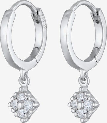 Elli DIAMONDS Earrings 'Viereck' in Silver: front