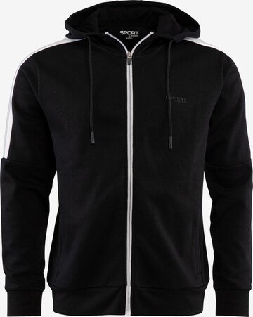 Stooker Men Sweatjacke 'Stewart' in Schwarz: Vorderseite
