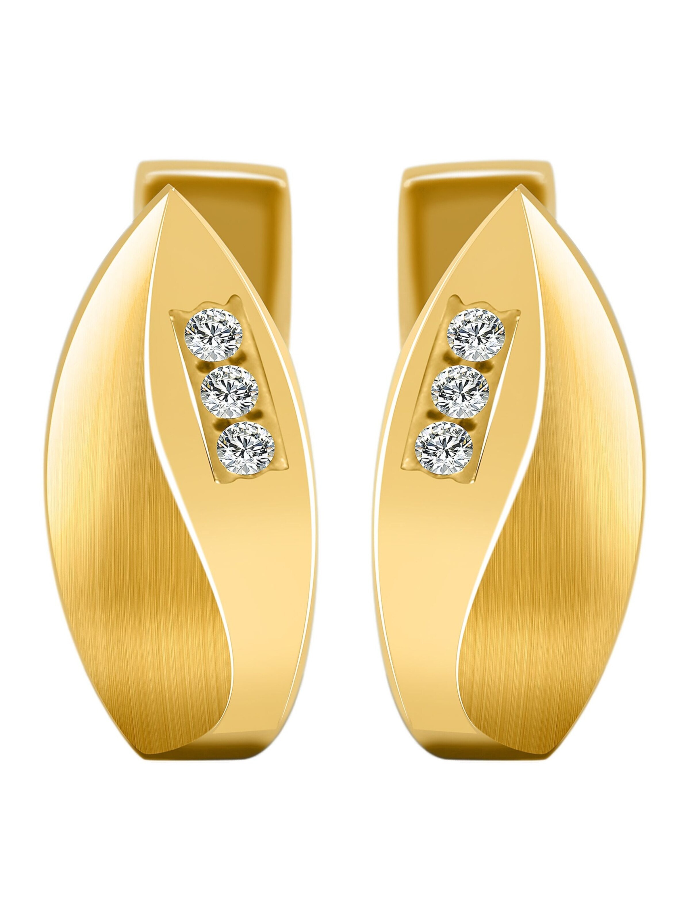 Akzent Earrings '"Edisa" aus 925 Sterlingsilber, rhodiniert, langlebig' in Gold: front