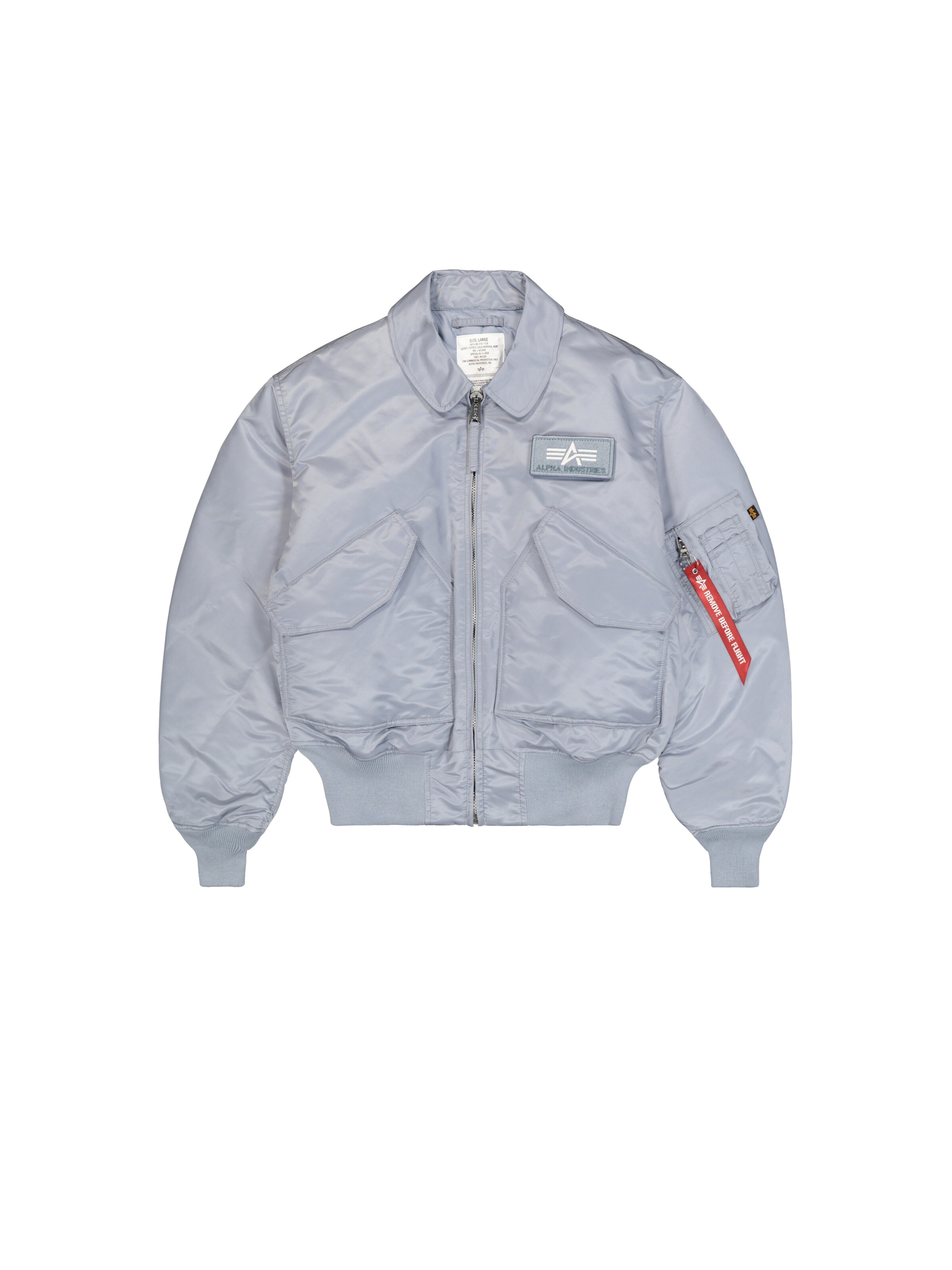 ALPHA INDUSTRIES Between-Season Jacket 'CWU-45 Heritage' in Grey: front