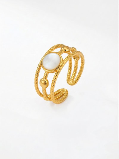 Nemomatheo Ring 'Ocean Twist – Mehrlagiger Ring' in gold, Produktansicht