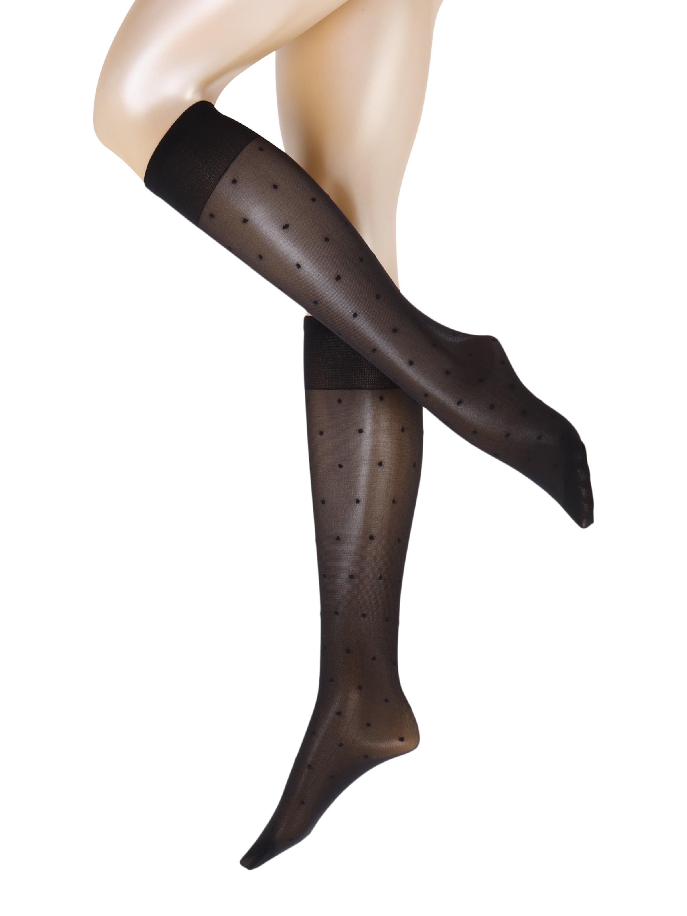 Chaussettes montantes 'Doris' Swedish Stockings en noir : devant