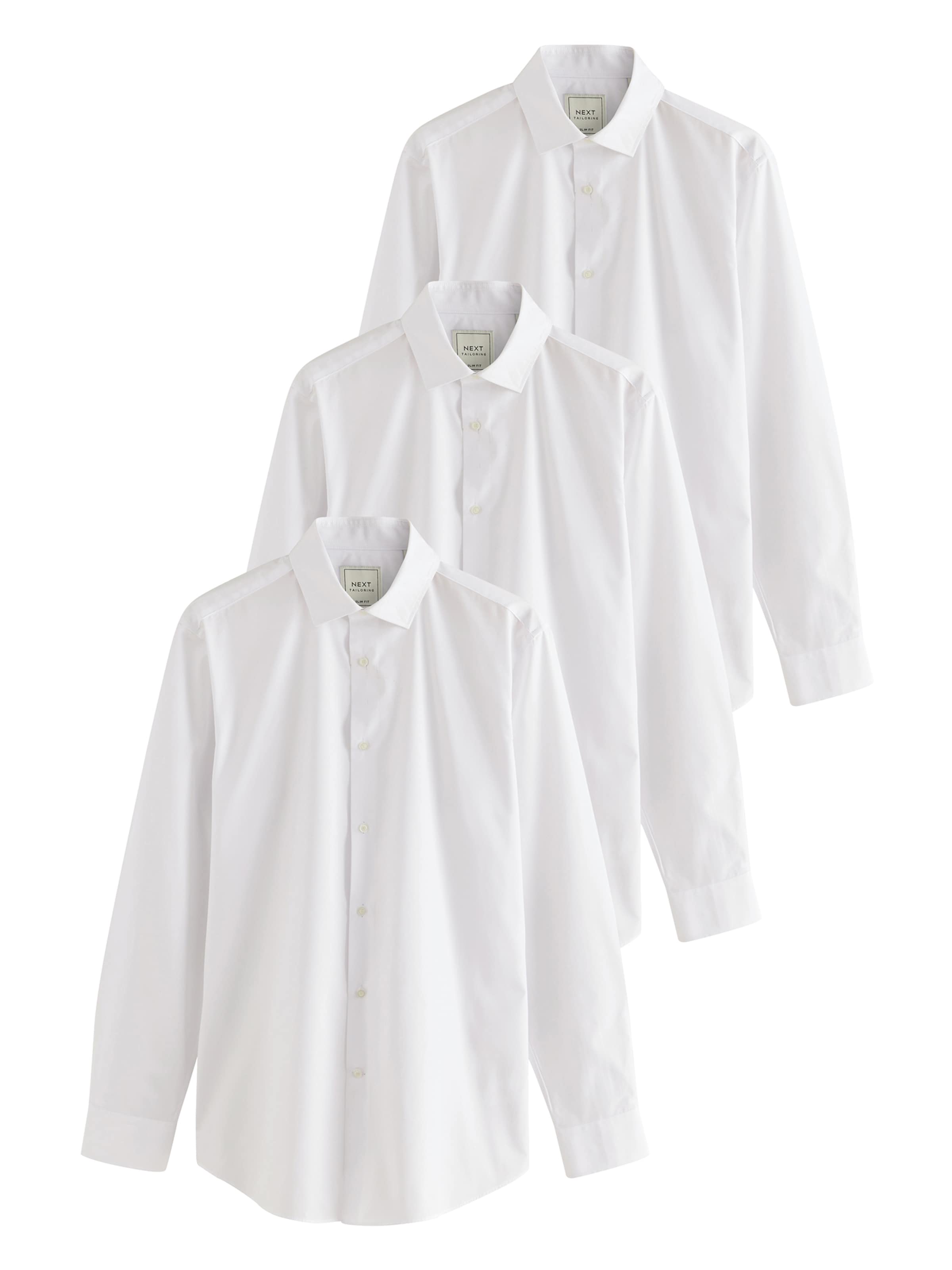 Next Slim Fit Риза в бяло: отпред