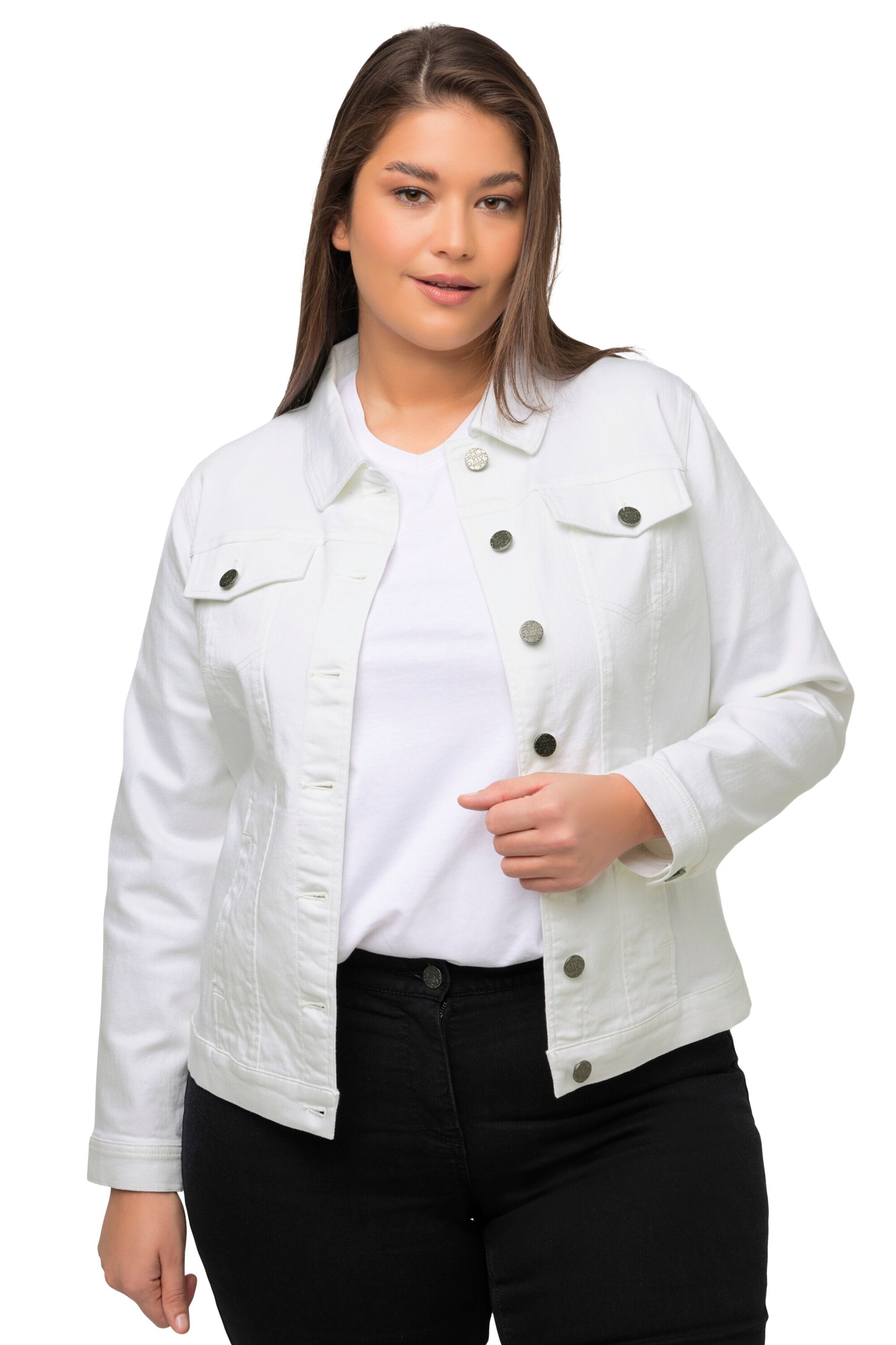 Ulla Popken Tussenjas in Wit: voorkant