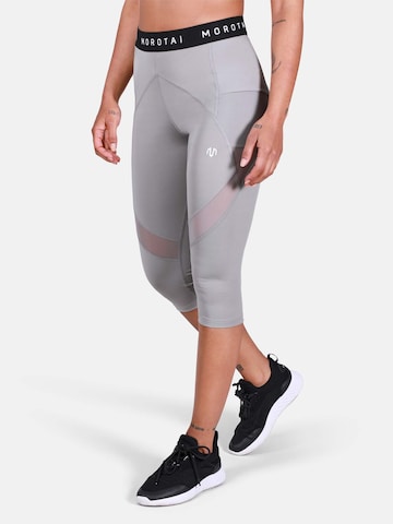 MOROTAI Skinny Sporthose 'CAPRI PERFORMANCE' in Grau