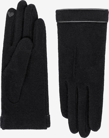 Gants 'LEATHER PIPING TOUCH' Roeckl en noir : devant
