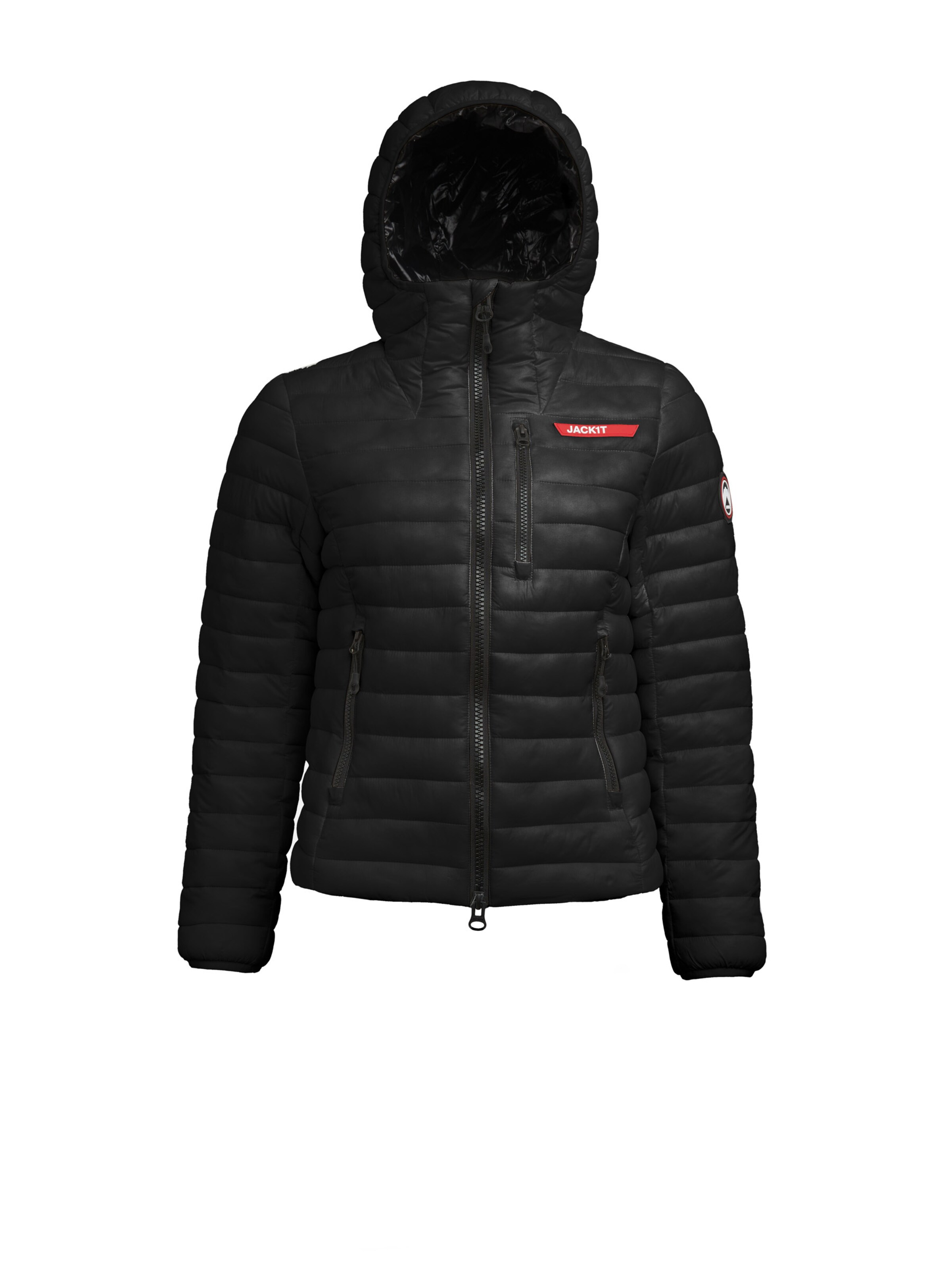 JACK1T Jacke ' SATEL1TE Kapuzen-Daunenjacke 2.0 ' in Schwarz: Vorderseite