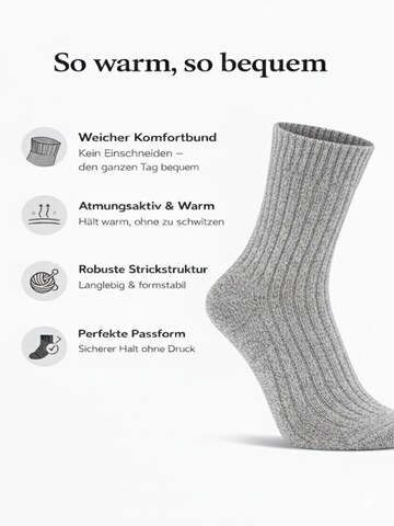 NERS Socken 'Wool Nordic'‌‌‌‌‌‌‌‌‌ in Grau