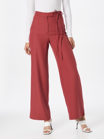 Nasty Gal Wide leg Bandplooibroek in Rood: voorkant