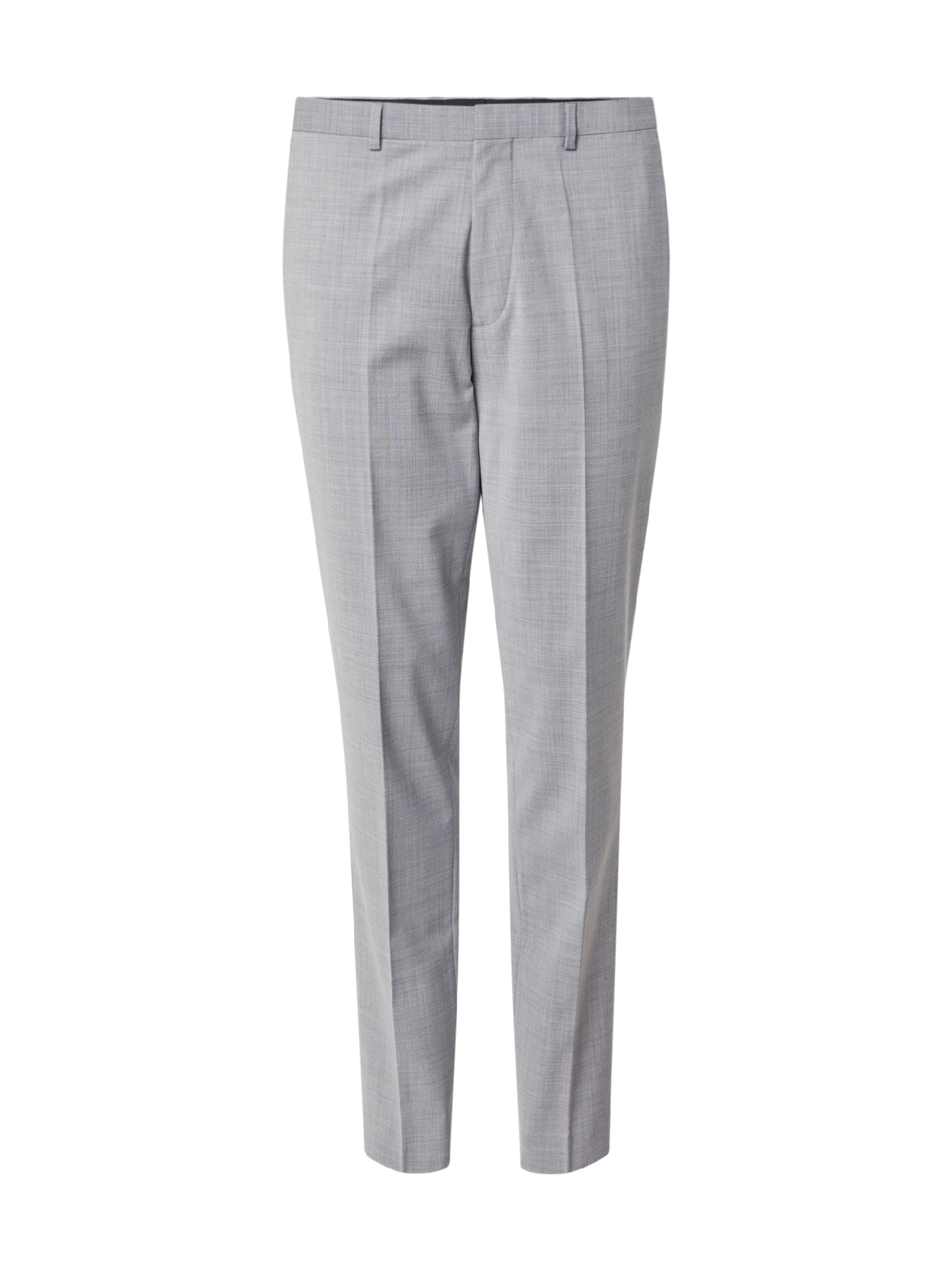 HUGO Слим фит Панталон с ръб 'Hesten253X-MH' в сиво: отпред