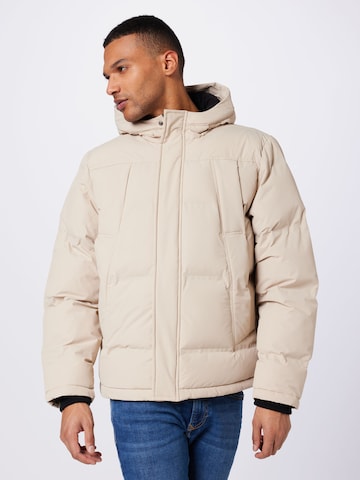!Solid Winter Jacket 'Clarence' in Beige: front